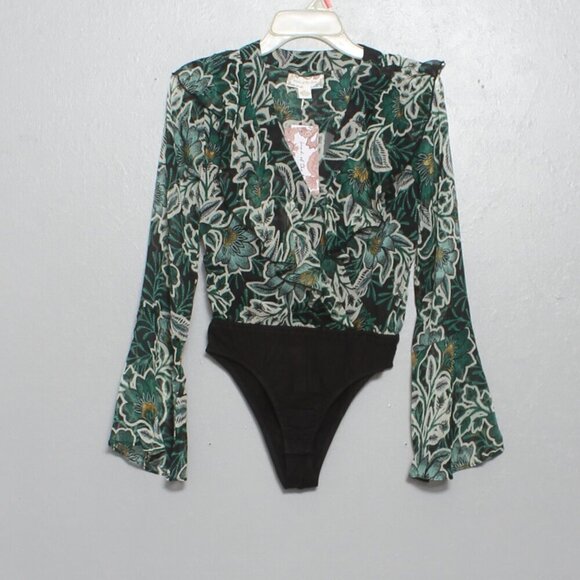 Band of the free nwt black emerald long sleeve blouse bodysuit - Picture 1 of 10